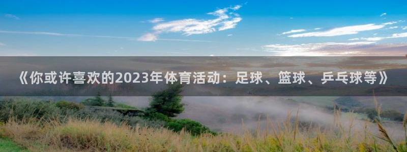bsports必一运动：《你或许喜欢的2023年体育活动：足球、篮球、乒乓球等》