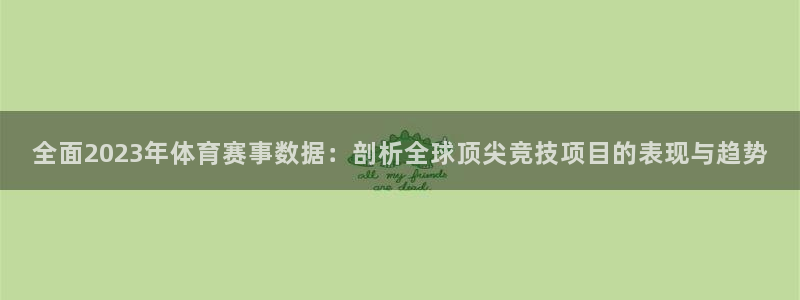 必一运动app：全面2023年体育赛事数据：剖析全球顶尖竞技项目的表现与趋势